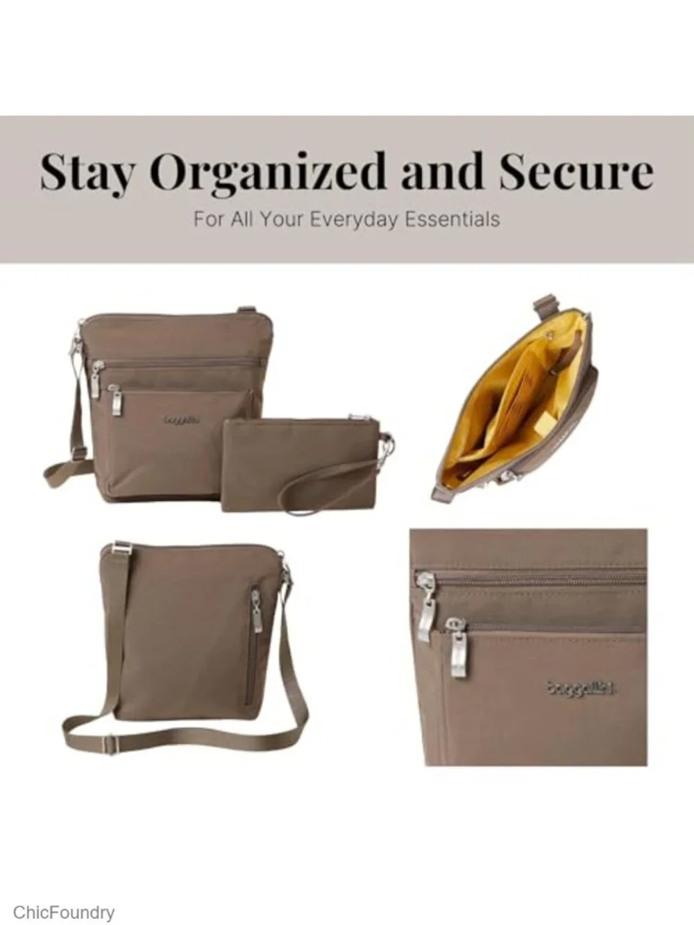 Small Crossbody Bag with RFID Protection Water-resistant Nylon Travel Purse
